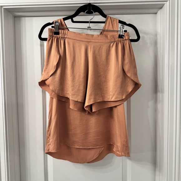 Lunya Peach Washable Silk Tulip Back Tank & Shorts Pajama Set, Small - Picture 3 of 12